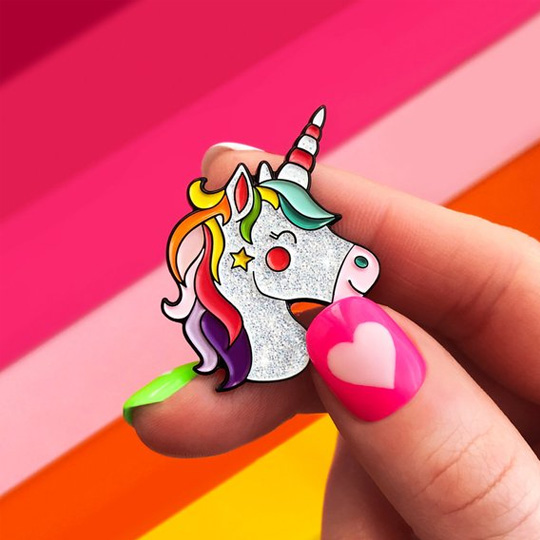 Значок 'Glitter Unicorn' / Rainbow