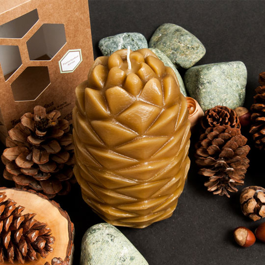 

Мёд с орешками в воске 'Pine Cone'