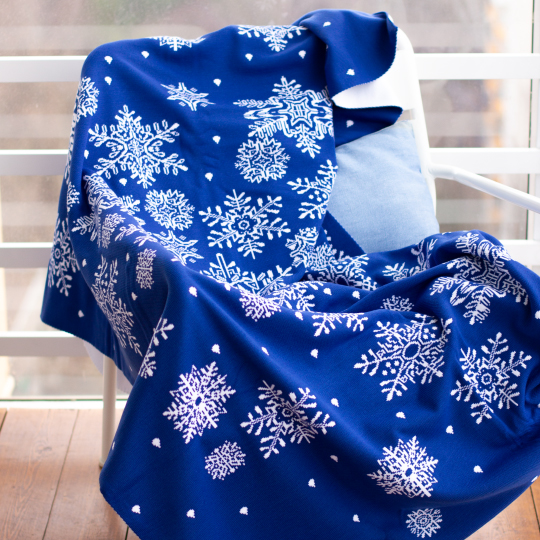Плед 'Let it snow' / Синий