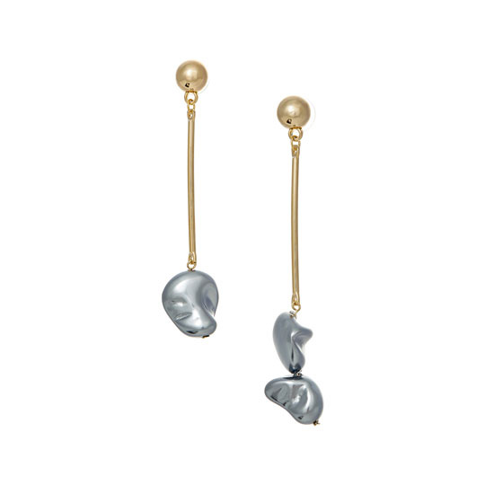 Серьги 'Baroque pearl' / Gray
