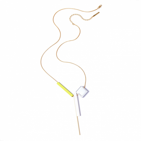 Колье 'Geometric pendant' / Yellow and White