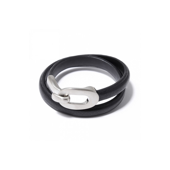 Браслет кожаный 'Buckle' / Black