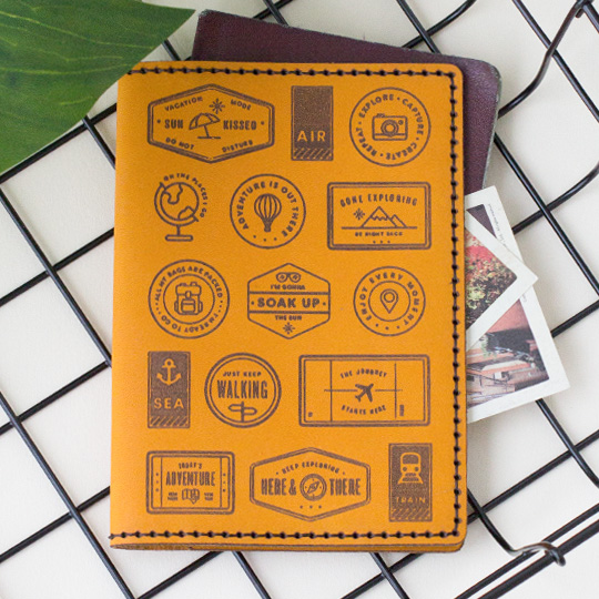 Обложка для паспорта 'Exciting journey' / Жёлтый