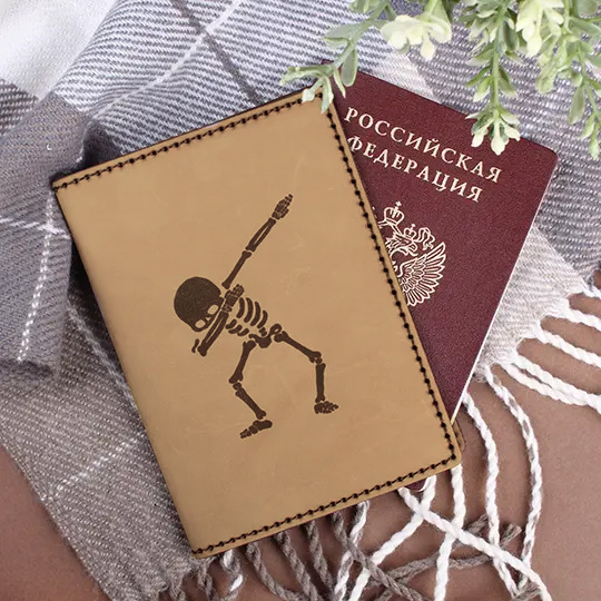 Обложка для паспорта 'Skeleton' / Sand