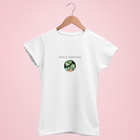 

Футболка унисекс 'Space camping' с вашей надписью / Белый / XS
