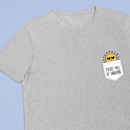 

Футболка унисекс 'Sunshine pocket' с вашей надписью / Серый / 2XL