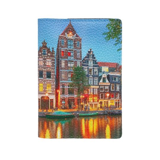Обложка для паспорта 'Ночной Амстердам'