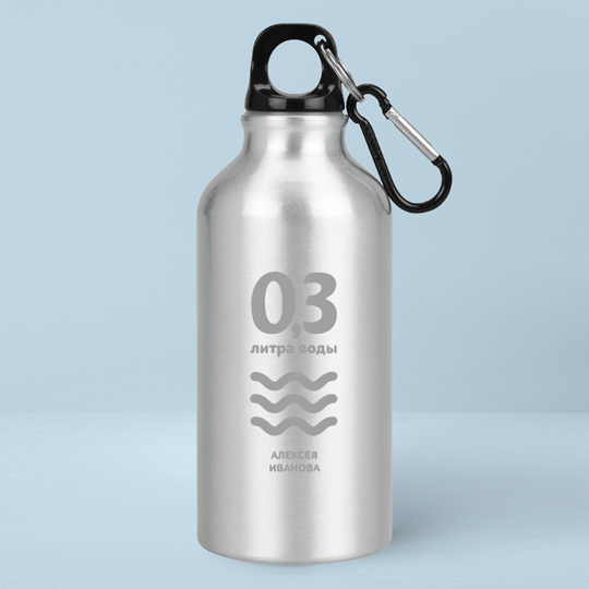 Бутылка для воды Oregon 'Elements' с вашей надписью / Серебряный