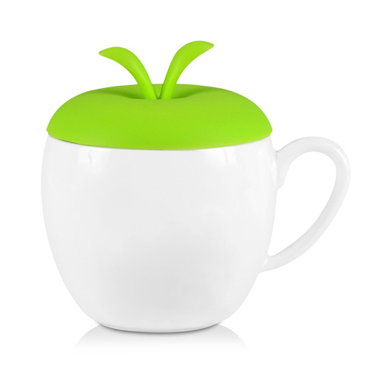 Кружка с крышкой 'Apple' / Зелёный