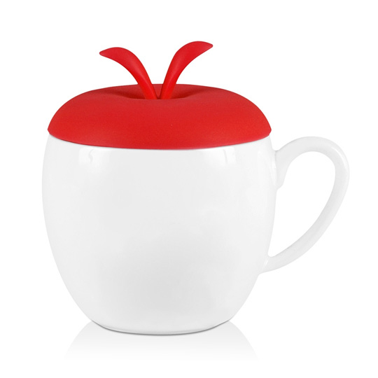 Кружка с крышкой 'Apple' / Красный
