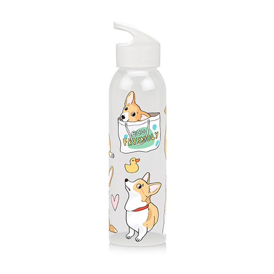 Бутылка для воды 'Friendly Corgi' / Белый