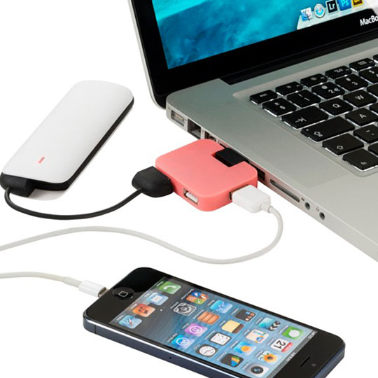 

USB-хаб на 4 порта 'All in' / Красный