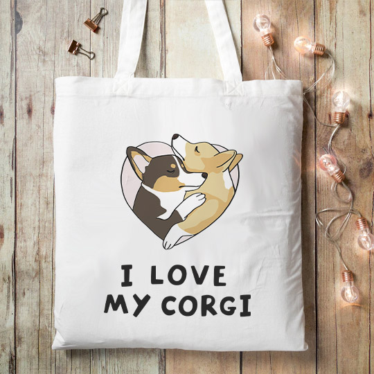 

Сумка-шоппер 'I love my corgi'