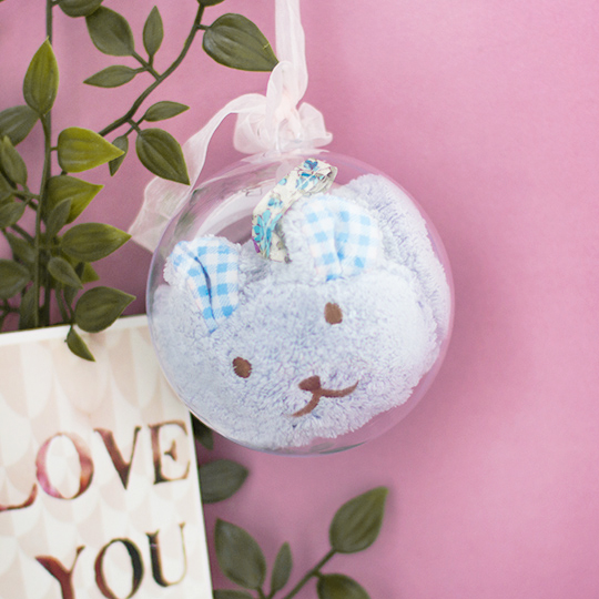 Полотенце для рук в подарочной упаковке 'Happy bunny' / Голубой