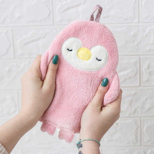 Полотенце для рук 'Soft penguin' / Розовый