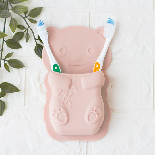 

Держатель для зубных щеток самоклеющийся 'Bamboo bear' / Розовый