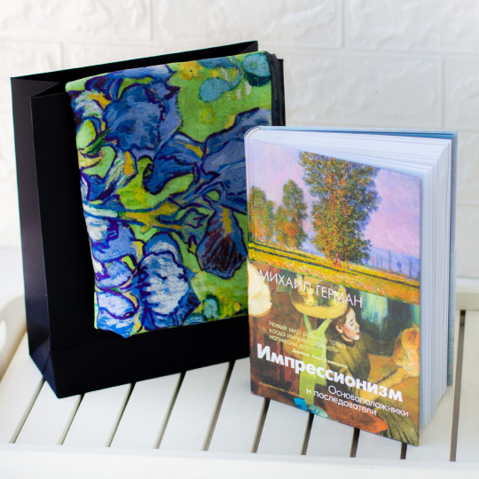 Набор подарочный 'Painting', палантин, книга / Ирисы