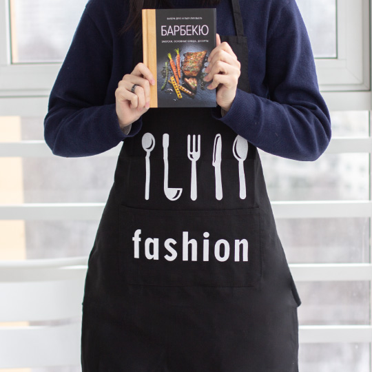 Набор подарочный 'Cooking', фартук, книга / Fashion black