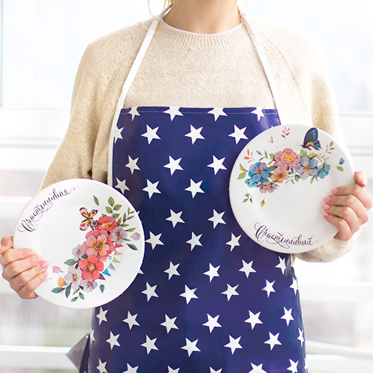Набор подарочный 'Cook and Eat', фартук, тарелки / Stars Blue