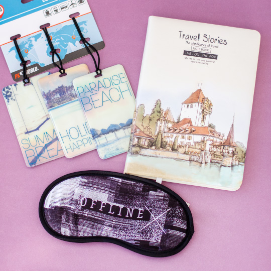 Набор подарочный 'Travel stories', блокнот, маска для сна, бирка для багажа