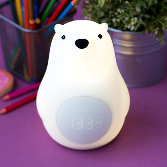 Светильник-ночник с часами 'Polar bear'