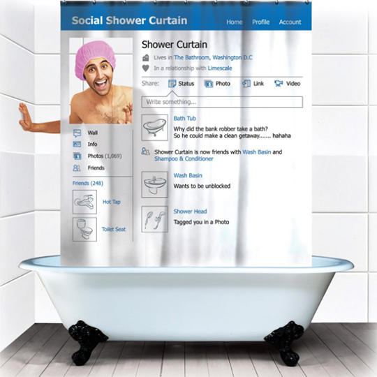 

Шторка для ванны 'Social Shower Curtain'