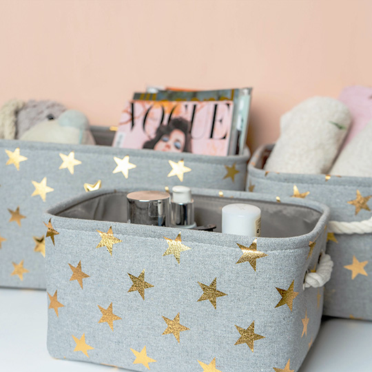 Коробка для хранения 'Golden Stars', набор 3 шт / Gray