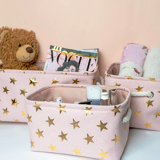 Коробка для хранения 'Golden Stars', набор 3 шт / Pink