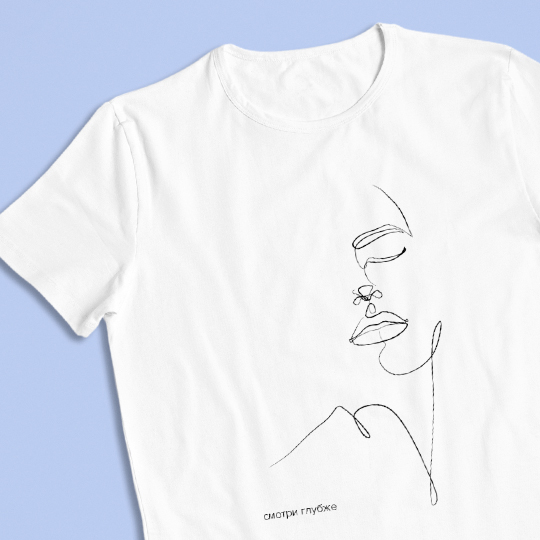 

Футболка унисекс 'Face lines' с вашей надписью / Белый / XL