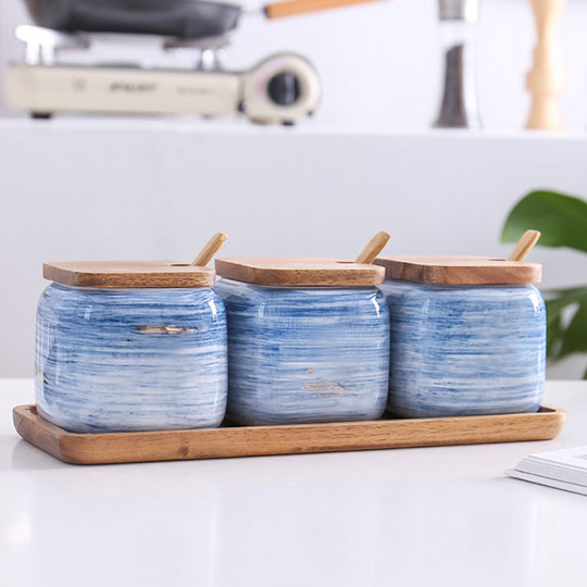 

Набор для хранения специй на подставке 'Kitchen herbs' / Голубой