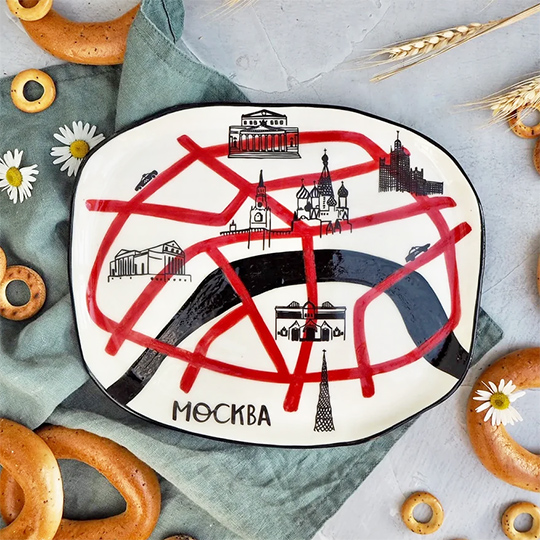 Блюдо ручной работы 'Москва'
