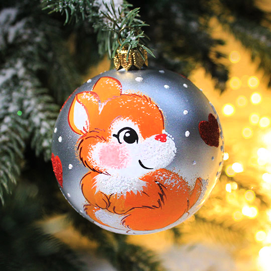 

Шар елочный 'Заяц с сердечками'