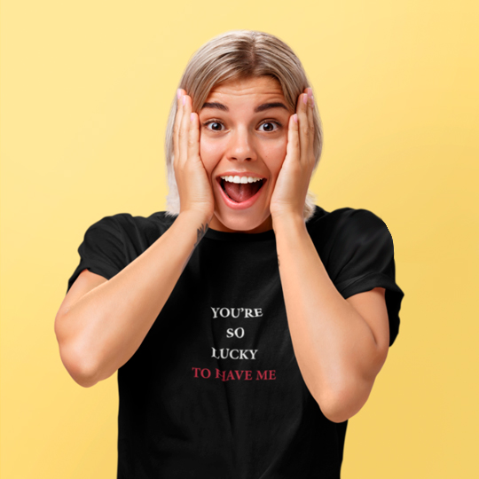 

Футболка унисекс 'Lucky to have me' / 2XL