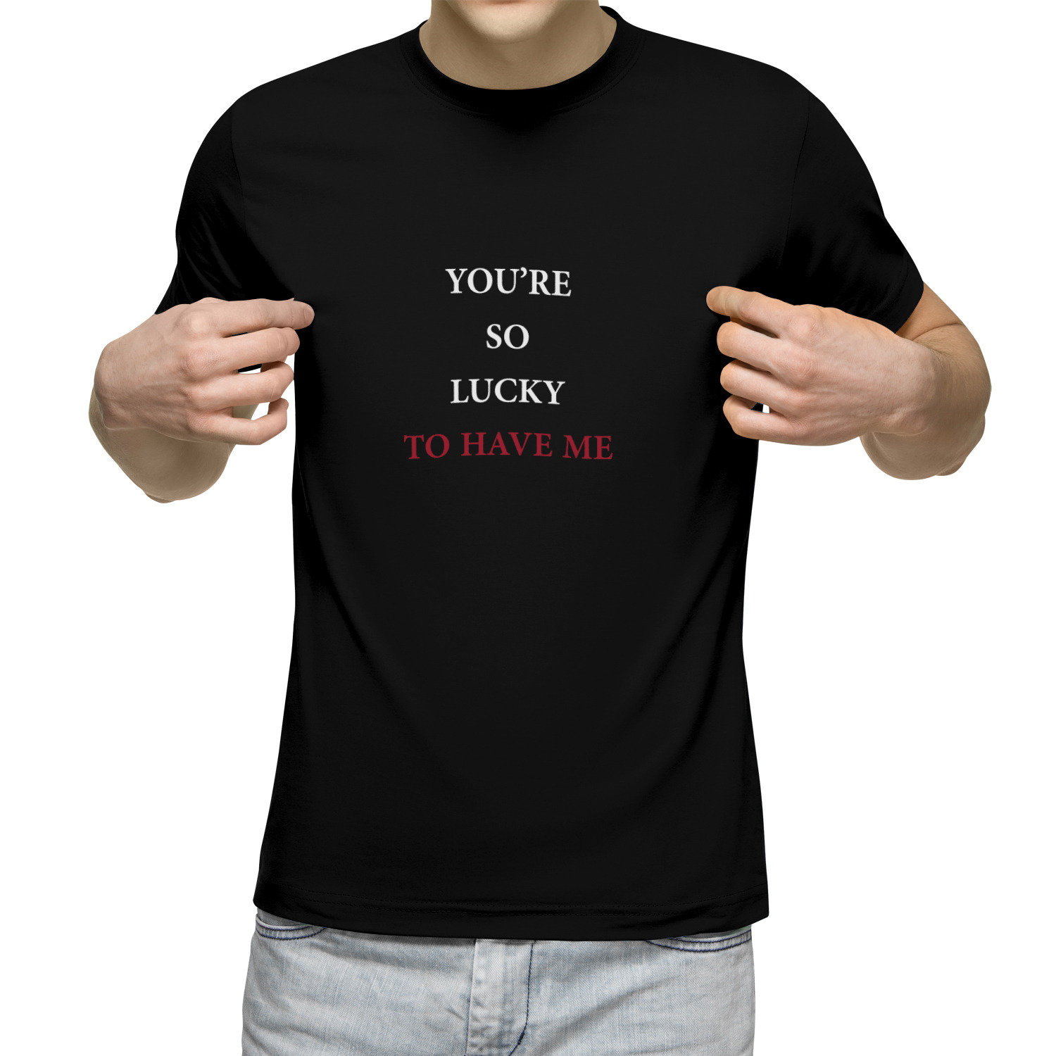 Футболка унисекс 'Lucky to have me'