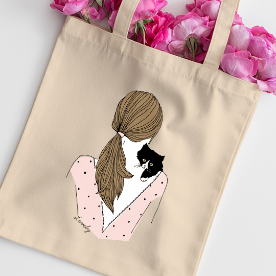 Сумка-шоппер 'Girl with a kitten'