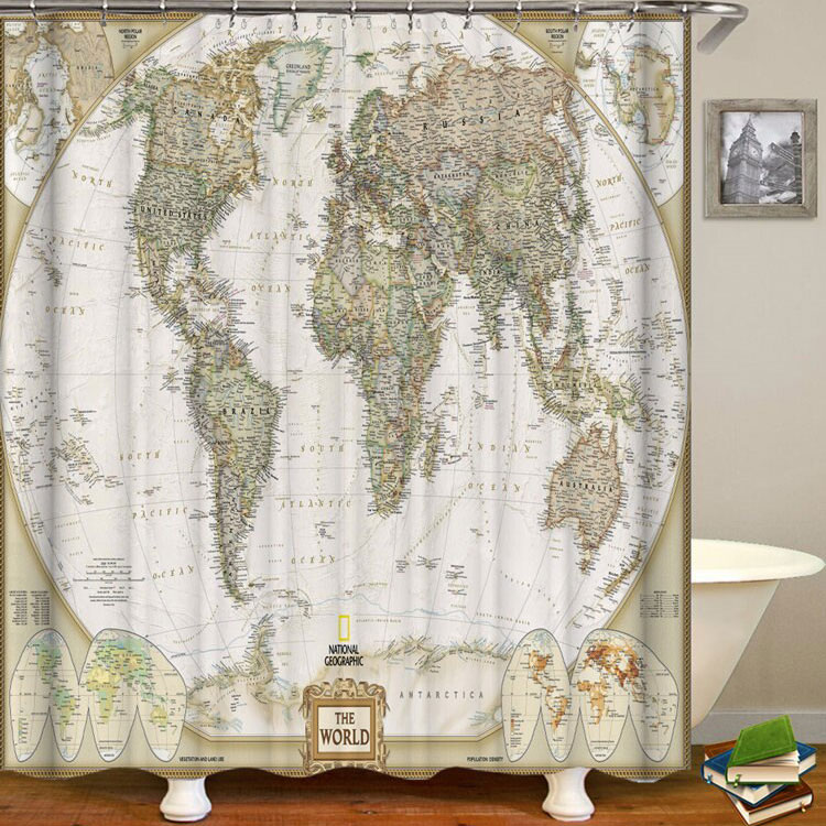 Шторка для ванны 'World map'