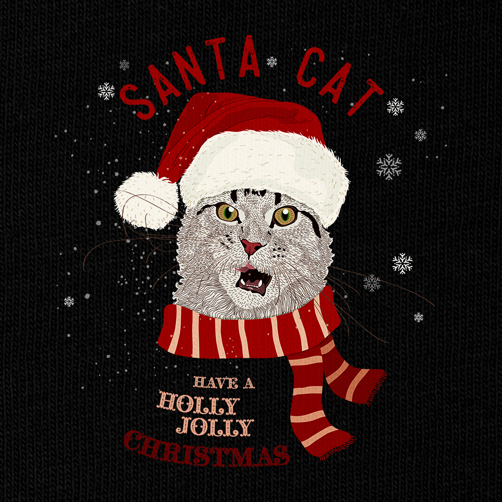 Футболка унисекс 'Santa Cat' 