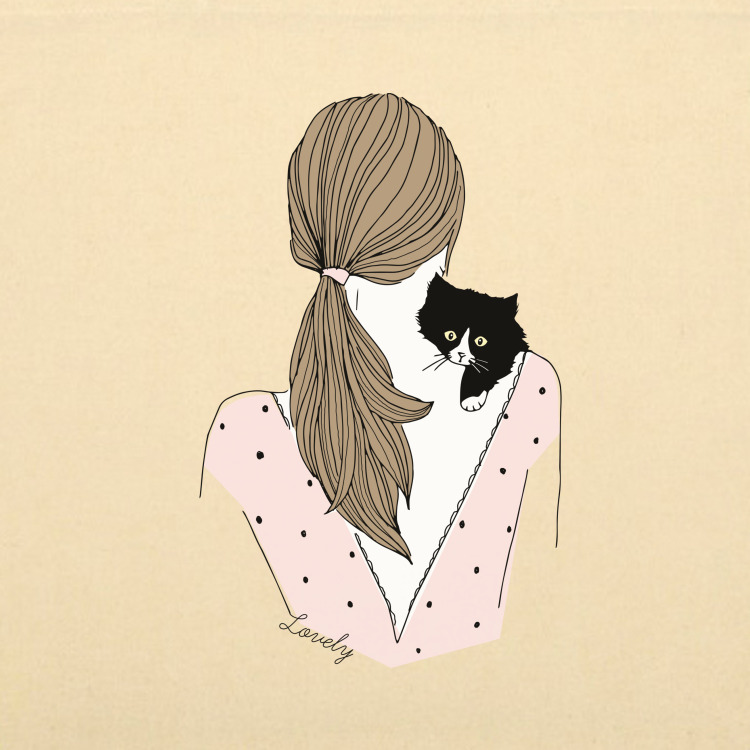 Сумка-шоппер 'Girl with a kitten'