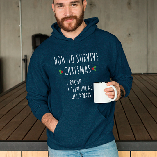 Толстовка унисекс 'How to survive Chrismas'