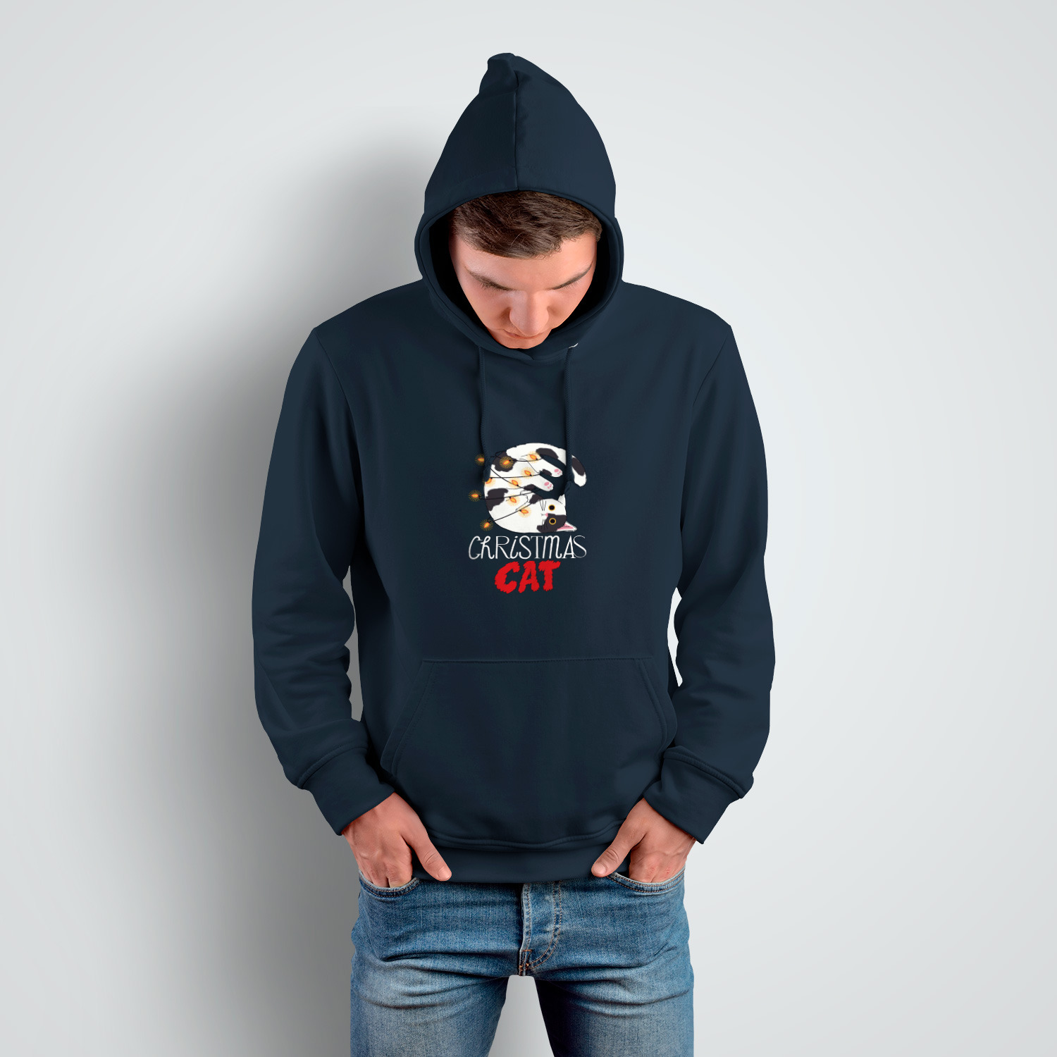 Толстовка унисекс 'Christmas Cat'