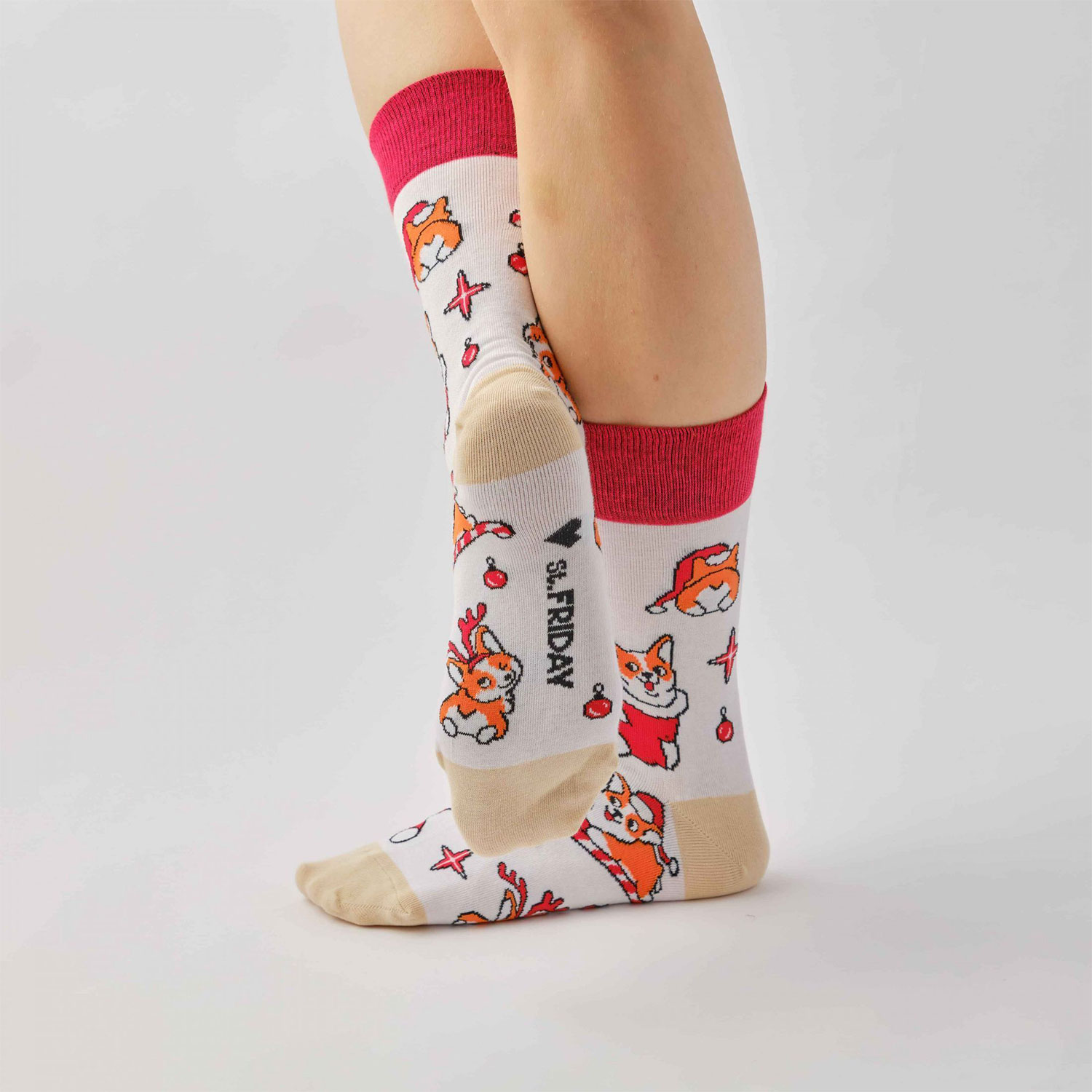 Носки 'Хочу корги на новый год, размеры 34-38
