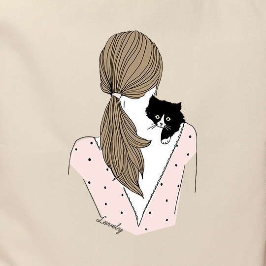 Сумка-шоппер 'Girl with a kitten'