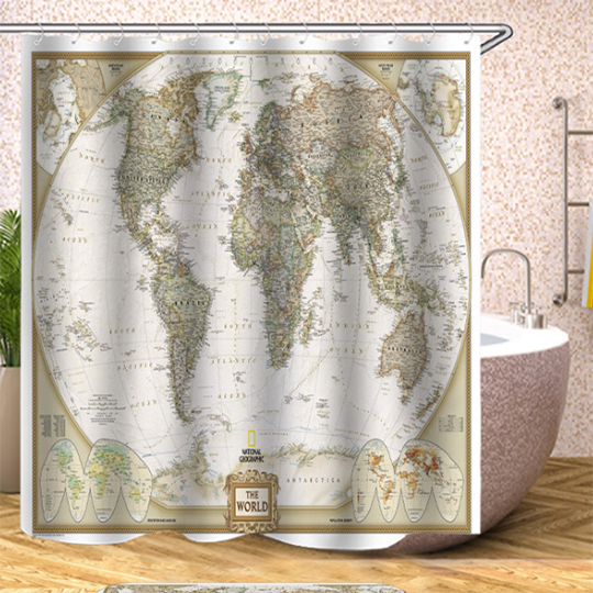 

Шторка для ванны 'World map'