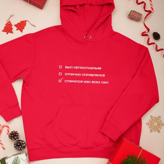 

Толстовка унисекс 'Старался изо всех сил' (разные размеры) / XL