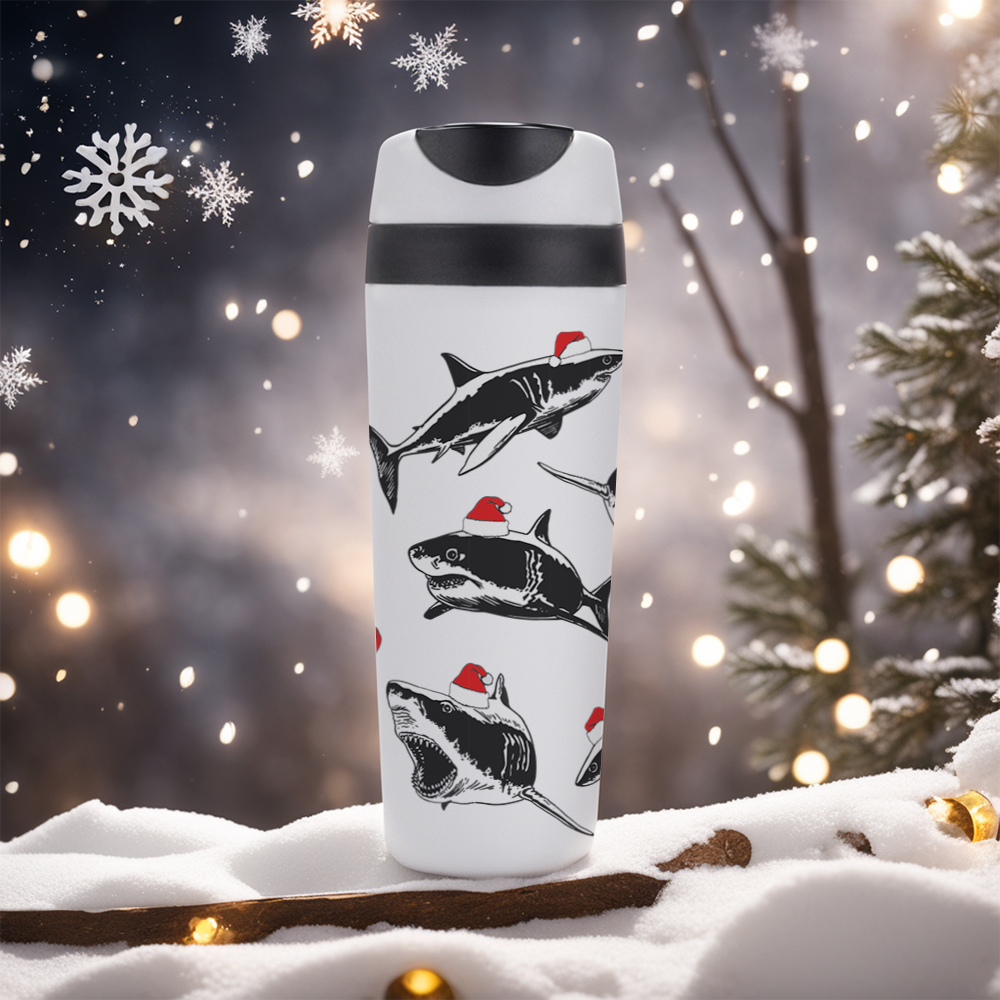 Термокружка 'Happy New Sharks'