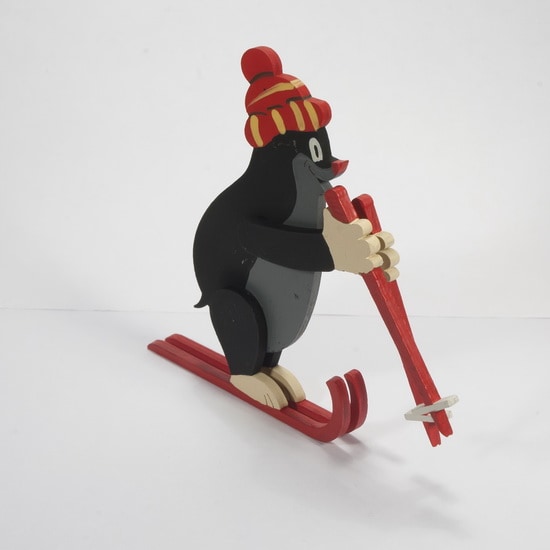 Игрушка елочная деревянная 'Кротик на лыжах'