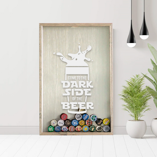 Рамка-копилка для пивных крышек 'Dark side of beer'