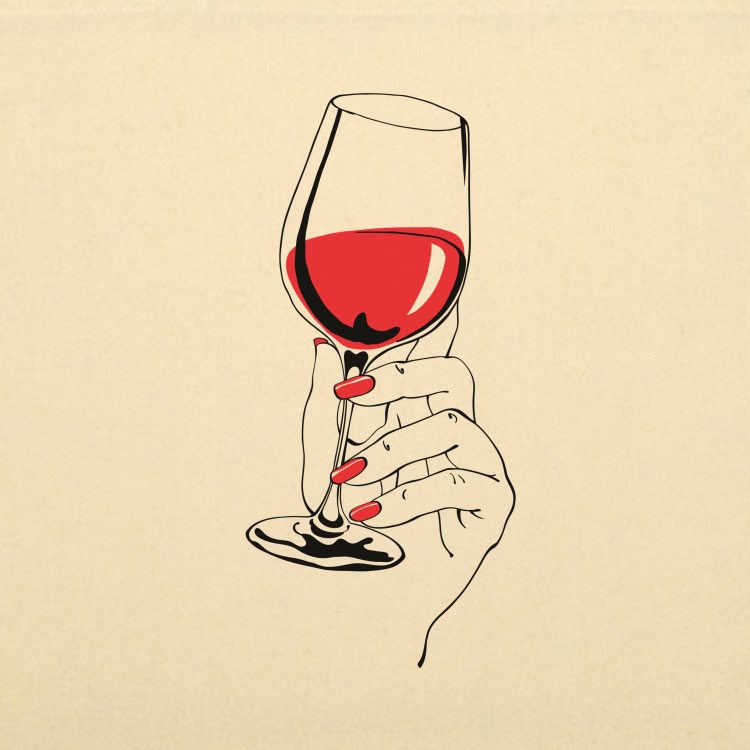 Сумка-шоппер 'Glass of wine'
