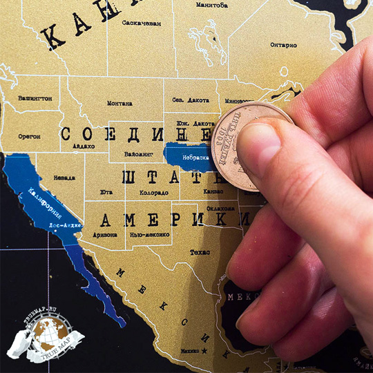 Скретч-карта Мира 'True-Map' - Black Edition