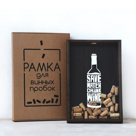 Рамка-копилка для винных пробок 'Save Water'